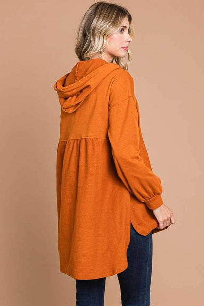 OVERSIZED RUCHING HOODIE TOP