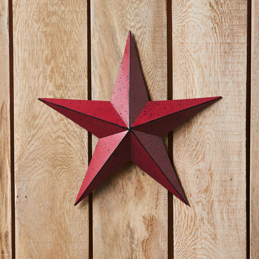 Metal Star Speckled Burgundy Distressed 12x12