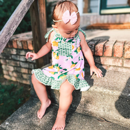 AnnLoren Girls Pink Peach Spaghetti Strap Summer Dress