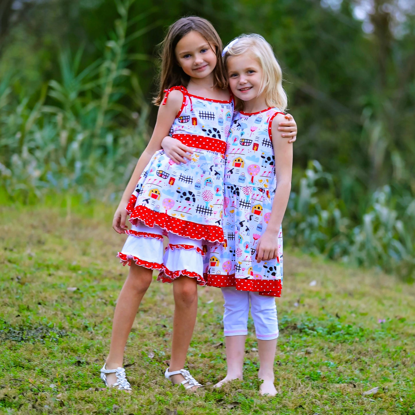 AnnLoren Girls Farm Animals Dress & Shorts Boutique Clothing