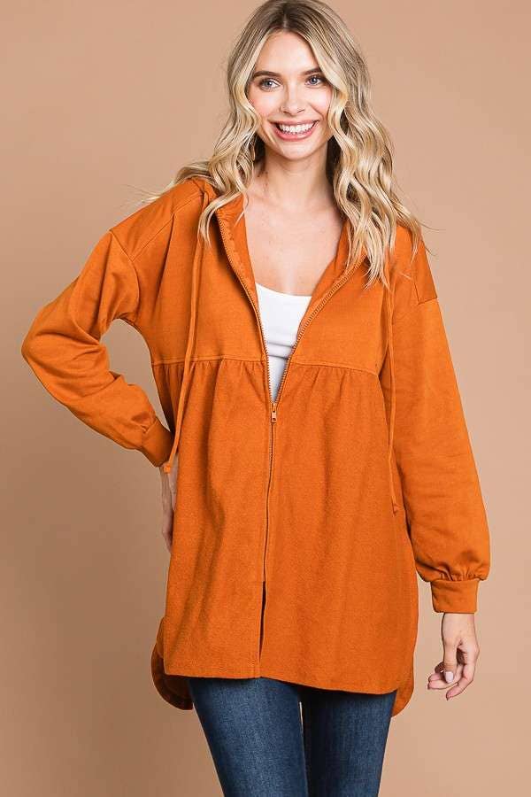 OVERSIZED RUCHING HOODIE TOP