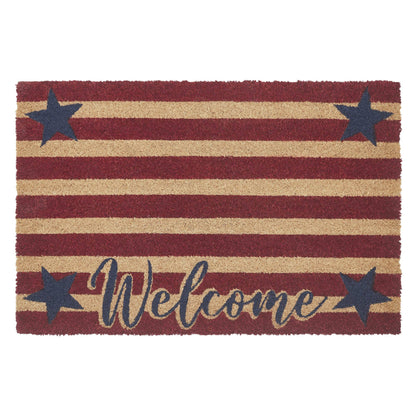 Patriotic Stripes Coir Welcome Rug Rect 20x30