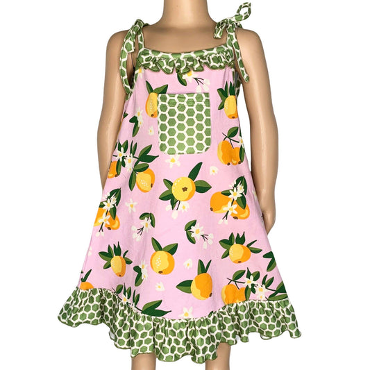 AnnLoren Girls Pink Peach Spaghetti Strap Summer Dress