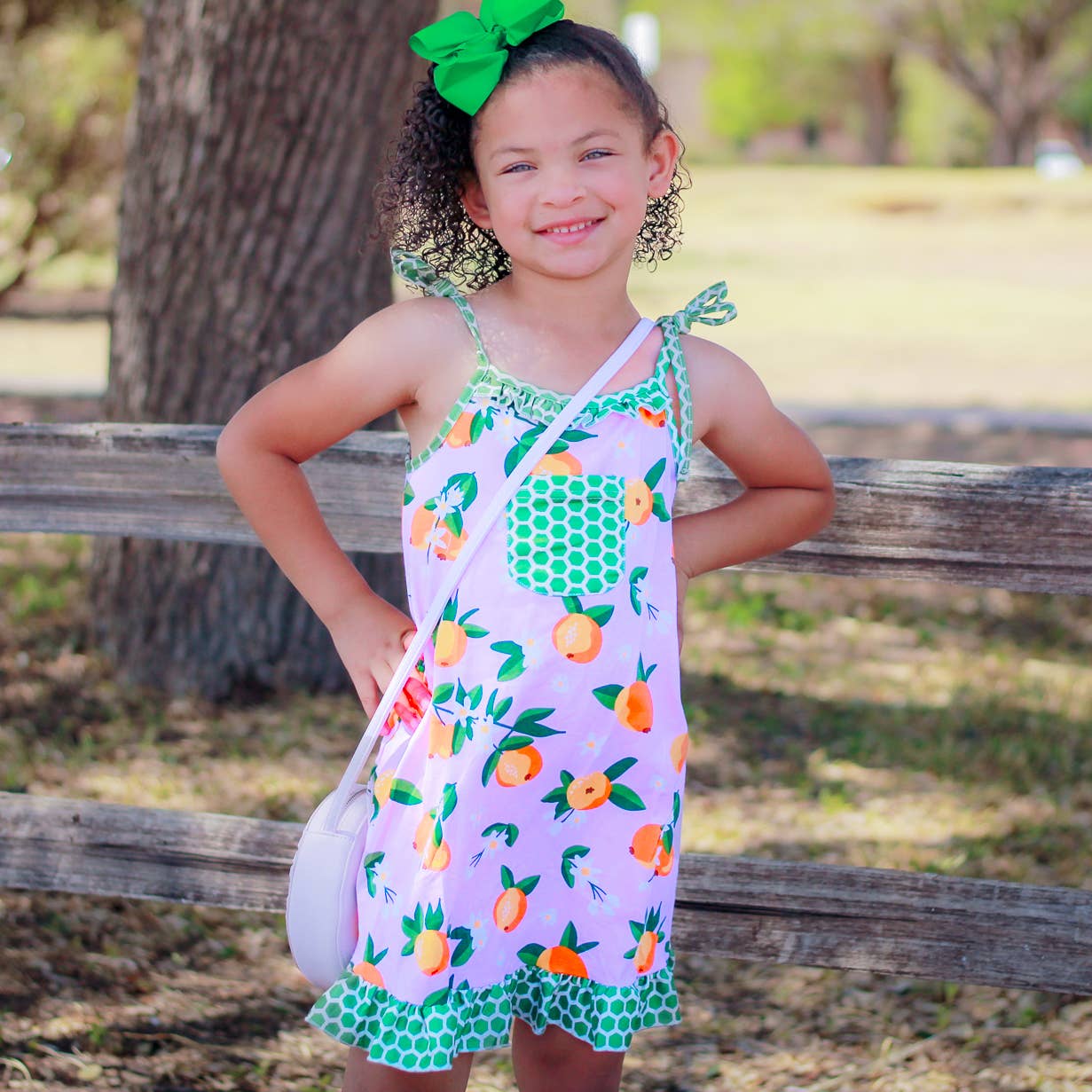 AnnLoren Girls Pink Peach Spaghetti Strap Summer Dress