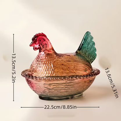 Hen on a Nest Glass jar with lid