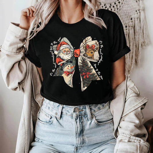 Xmas Bow-Comfort Color Tee