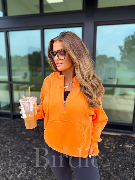 Orange Quarter Zip Hoodie