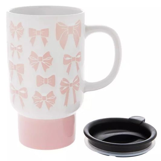 Pink Bow 18 oz. CeramicTravel Mug