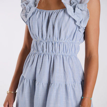 Shoulder Striped Maxi Dress