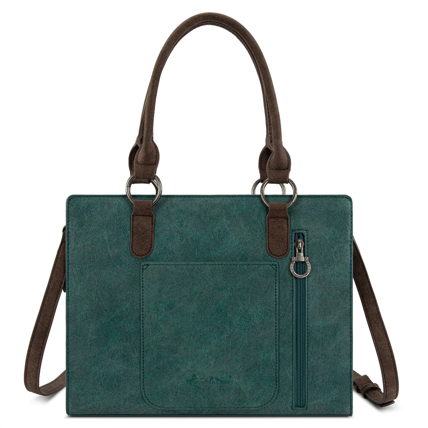 Montana West Tooled Aztec Concealed Carry Tote/Crossbody - Turquoise