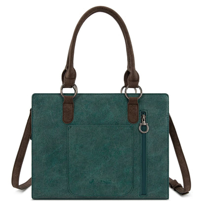 Montana West Tooled Aztec Concealed Carry Tote/Crossbody - Turquoise