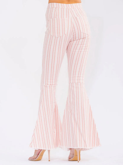 Striped Bell Denim Pants