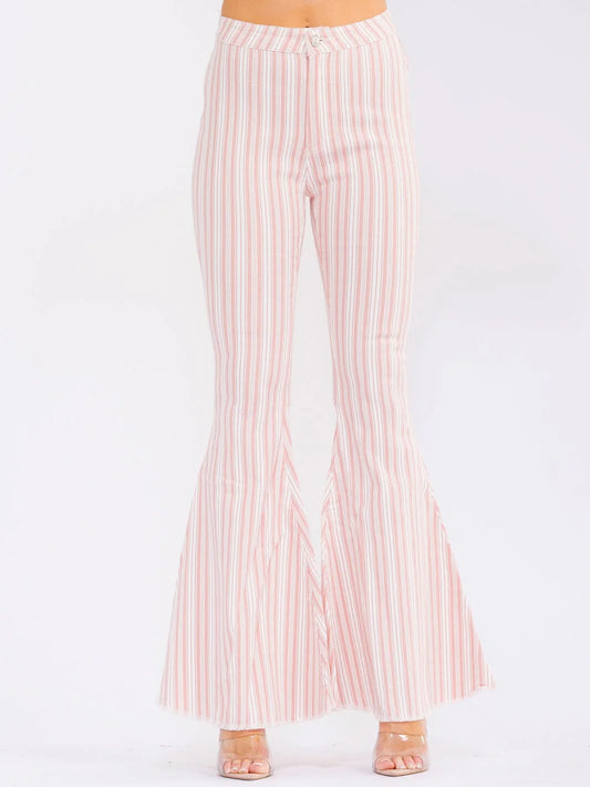 Striped Bell Denim Pants