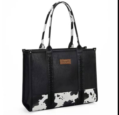 Conceal Carry Cow Print Wrangler Tote