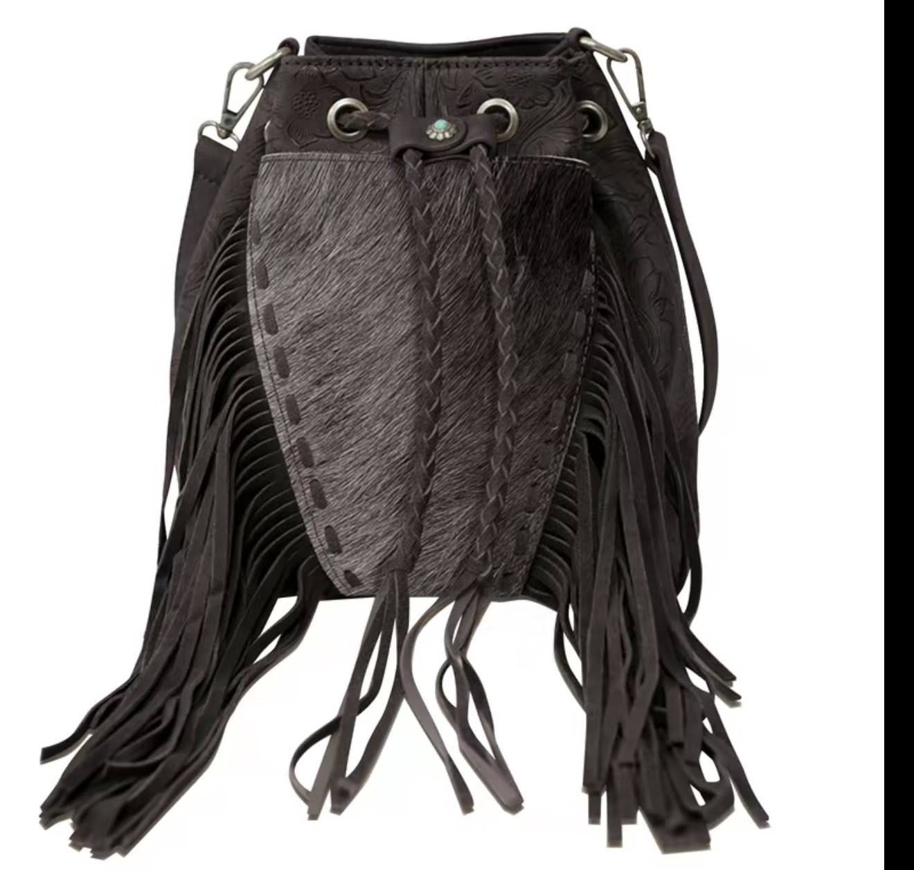 MONTANA WEST Cowhide Fringe Crossbody/Shoulder Purse for Women