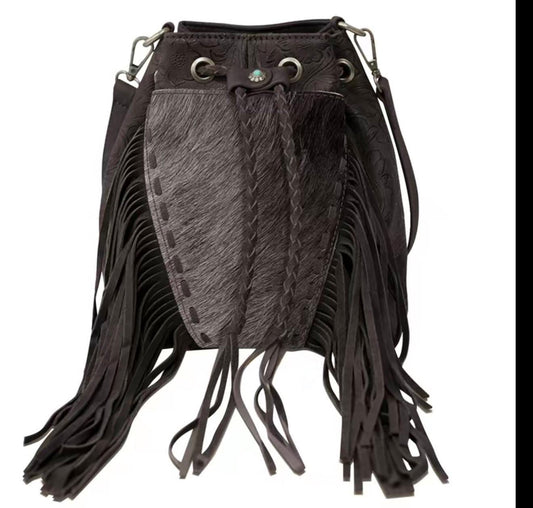 MONTANA WEST Cowhide Fringe Crossbody/Shoulder Purse for Women